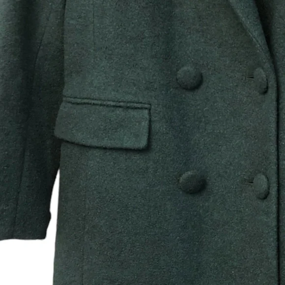 Sam Edelman Womens Green Wool Blend Midi Pea Coat Outerwear Size 8 - Picture 8 of 10